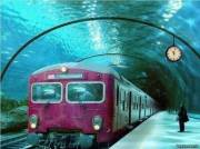 Уникальная окраска в станции метро в Дании придаёт ощущение, что Вы под водой