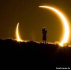 Кольцеобразное солнечное затмение в Альбукерке, штат Нью-Мексико, США