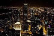 Красивый Ночной Чикаго, Америка